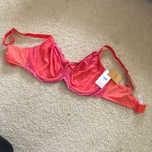 Chantelle purple/salmon lace bra